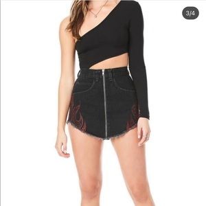 CARMAR Denim Flame Skirt